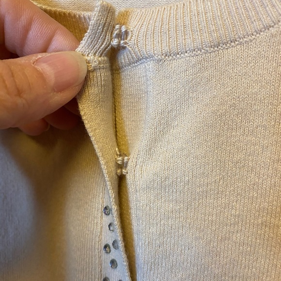 Last chance till 11/12! Moda International jeweled 3/4 sleeve tan cardigan - Picture 4 of 8